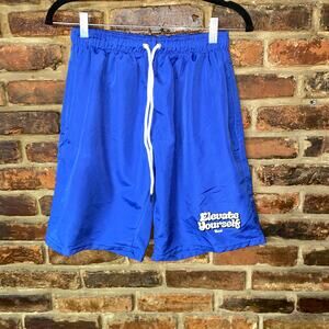 Waaah Blue Elevate Yourself Athletic Activewear Shorts Men's Size Medium